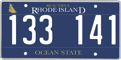 RI license plate 133141