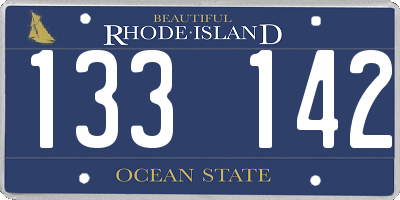 RI license plate 133142
