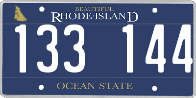 RI license plate 133144