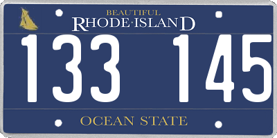 RI license plate 133145