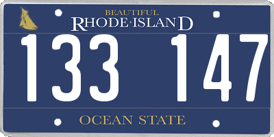RI license plate 133147
