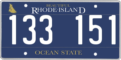 RI license plate 133151