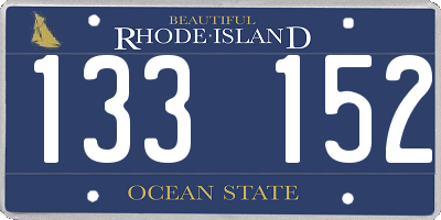 RI license plate 133152
