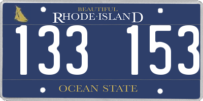 RI license plate 133153