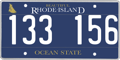 RI license plate 133156