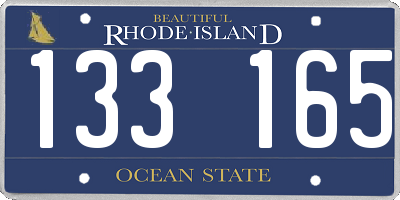 RI license plate 133165
