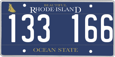 RI license plate 133166