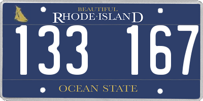 RI license plate 133167