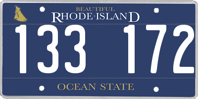 RI license plate 133172