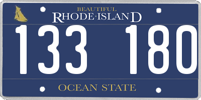 RI license plate 133180