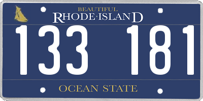 RI license plate 133181