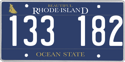 RI license plate 133182
