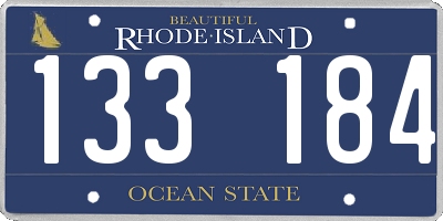RI license plate 133184