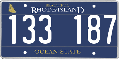 RI license plate 133187