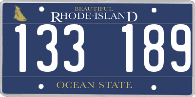 RI license plate 133189