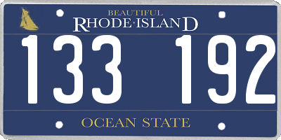 RI license plate 133192