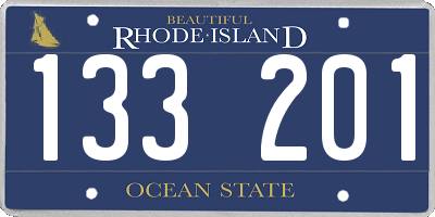 RI license plate 133201