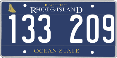 RI license plate 133209