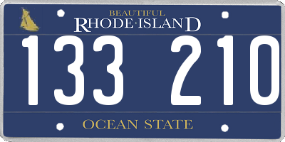 RI license plate 133210