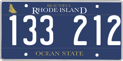 RI license plate 133212
