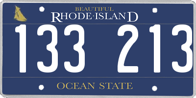 RI license plate 133213