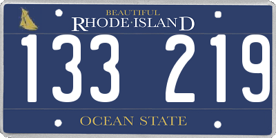 RI license plate 133219