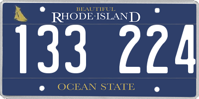 RI license plate 133224