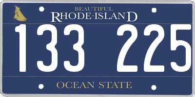 RI license plate 133225