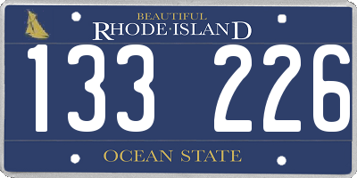 RI license plate 133226