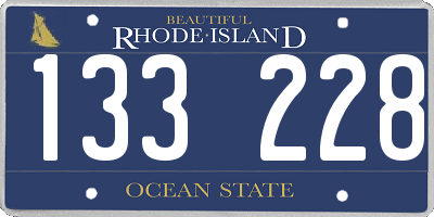 RI license plate 133228