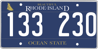 RI license plate 133230