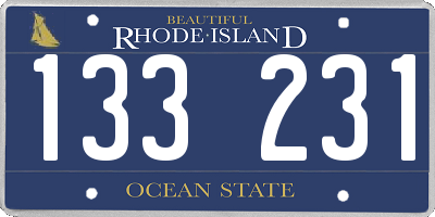 RI license plate 133231