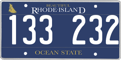 RI license plate 133232