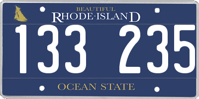 RI license plate 133235