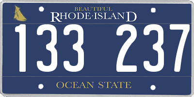 RI license plate 133237