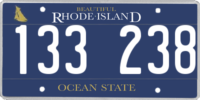 RI license plate 133238