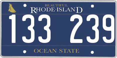 RI license plate 133239