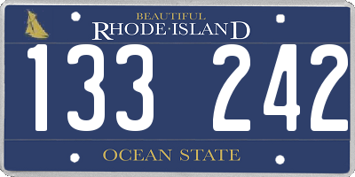 RI license plate 133242