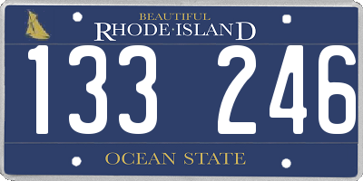 RI license plate 133246