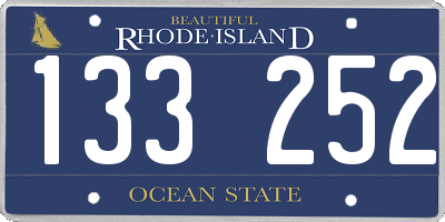 RI license plate 133252
