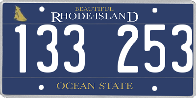 RI license plate 133253