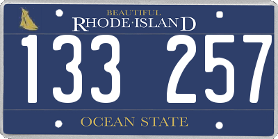 RI license plate 133257