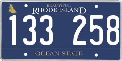 RI license plate 133258