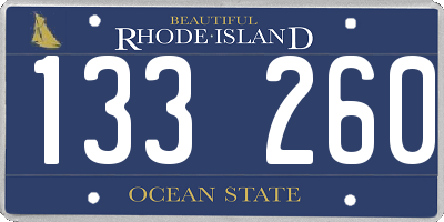 RI license plate 133260