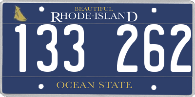 RI license plate 133262