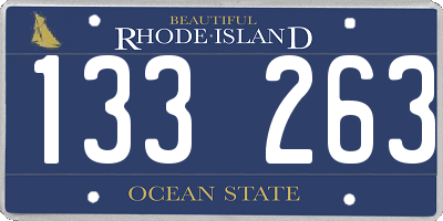 RI license plate 133263