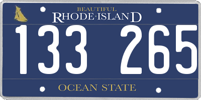 RI license plate 133265