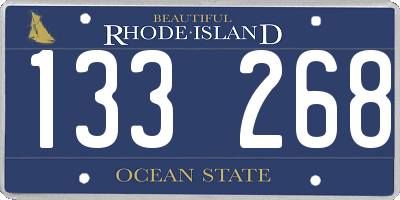 RI license plate 133268