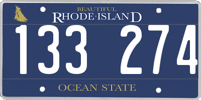RI license plate 133274