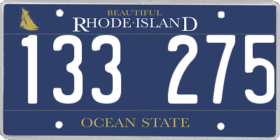 RI license plate 133275